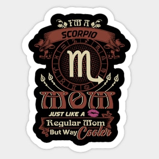 Cool Scorpio Mom Zodiac Design Sticker